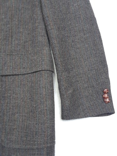 English Manor Sport Mantel Blazer Wolle 41-44 R dunkelbraun Tweed Fischgrät - Bild 7 von 15