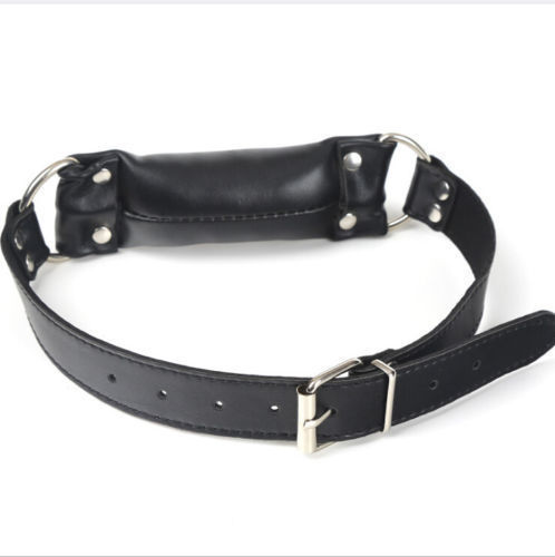 Mouth Open PU Leather Bit Gags Harness Stick Gag strap Lockable Harness Roleplay - Picture 2 of 6