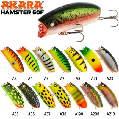 AKARA HAMSTER 60F Floating 60 F HARD BAIT POPPER Fishing Lure TOP WATER |  eBay