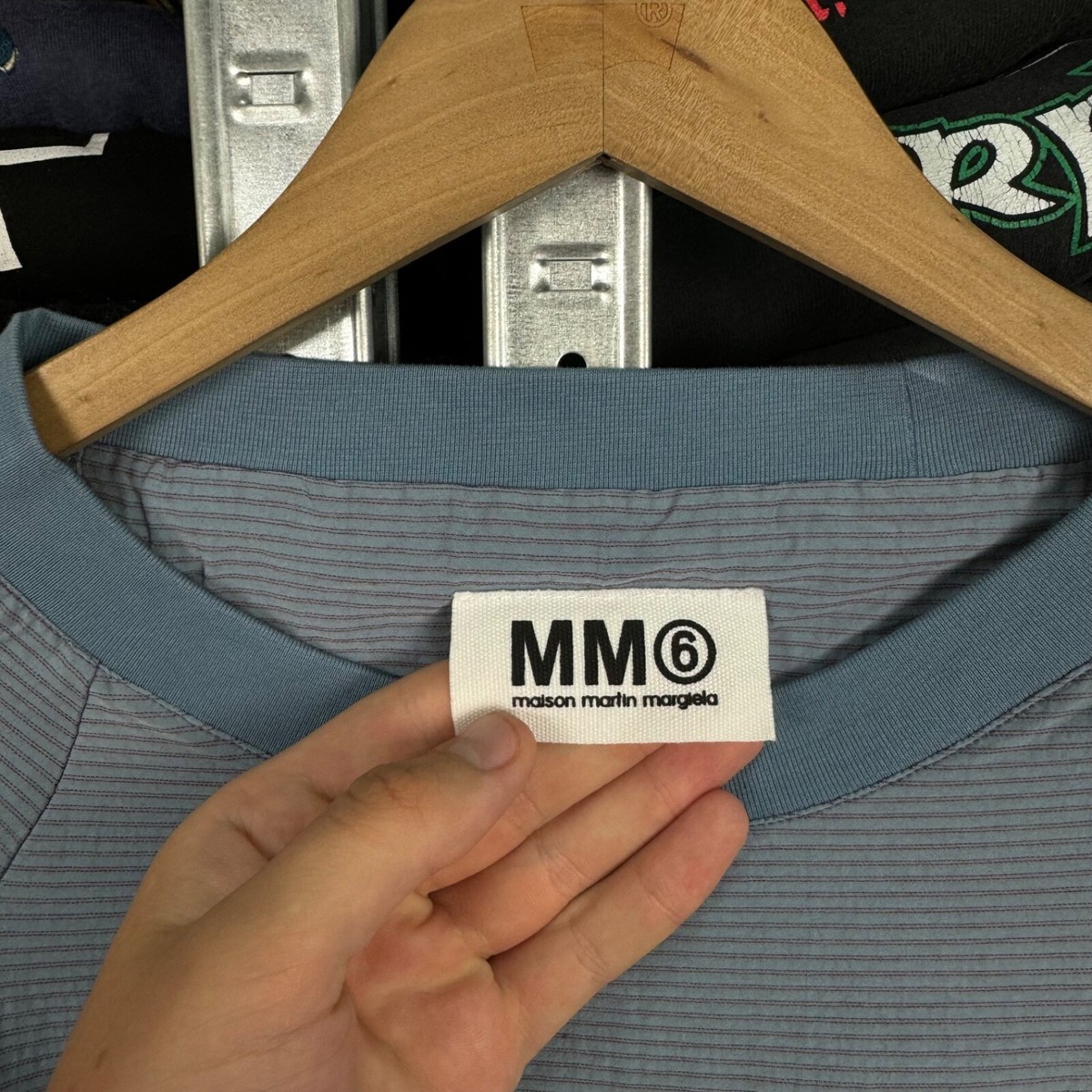 NEW! MM6 MAISON MARGIELA STRIPED LONG SLEEVE T-SHIRT ADULT SIZE 38
