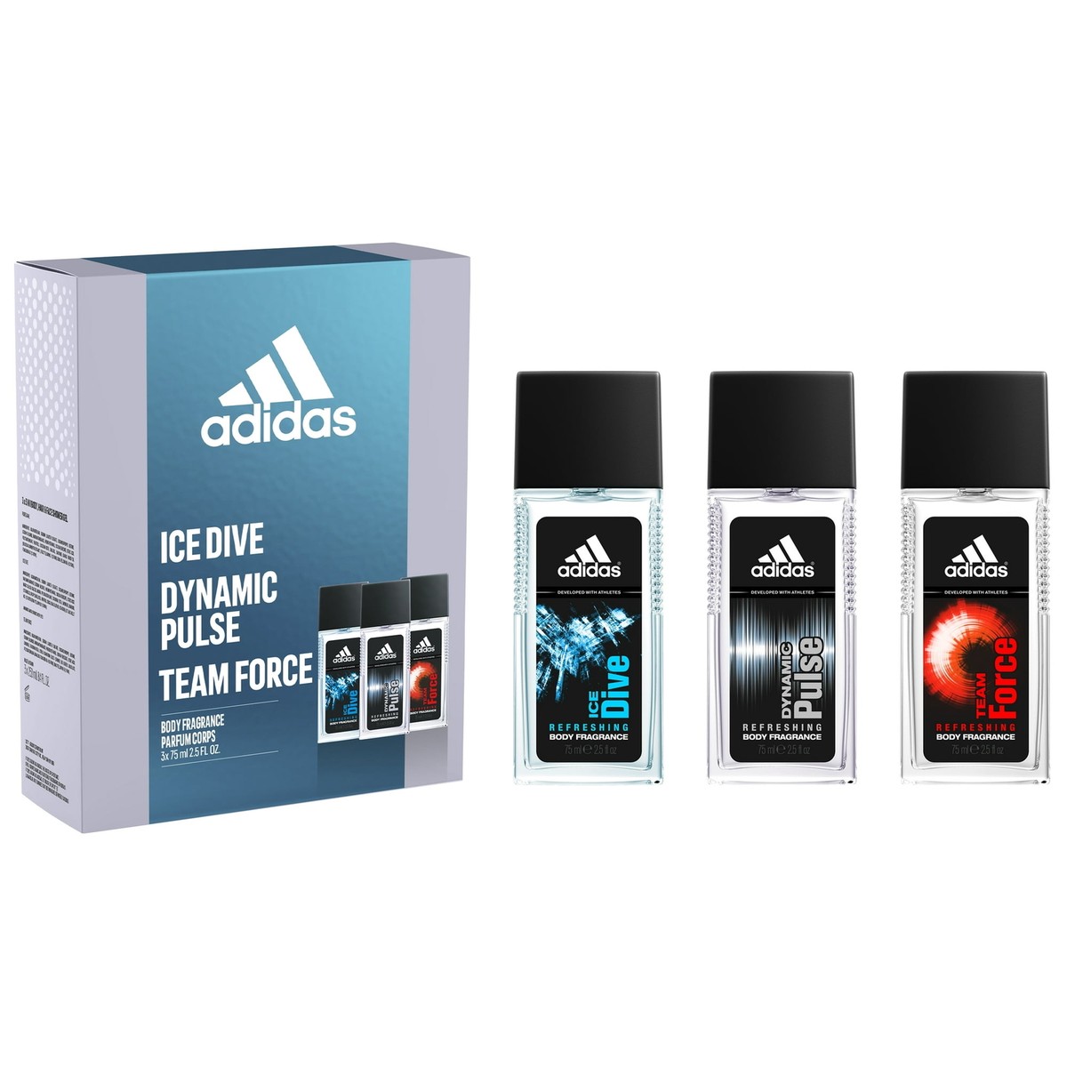 ADIDAS Deodorant Body Fragrance Gift Set: Ice Dive Dynamic Pulse