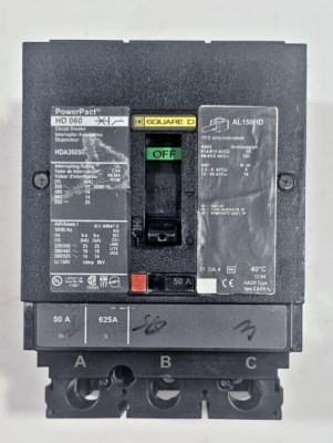 Square D Powerpact HD 060 HDA36050 50A 18KA 600V 3 Pol Schutzschalter
