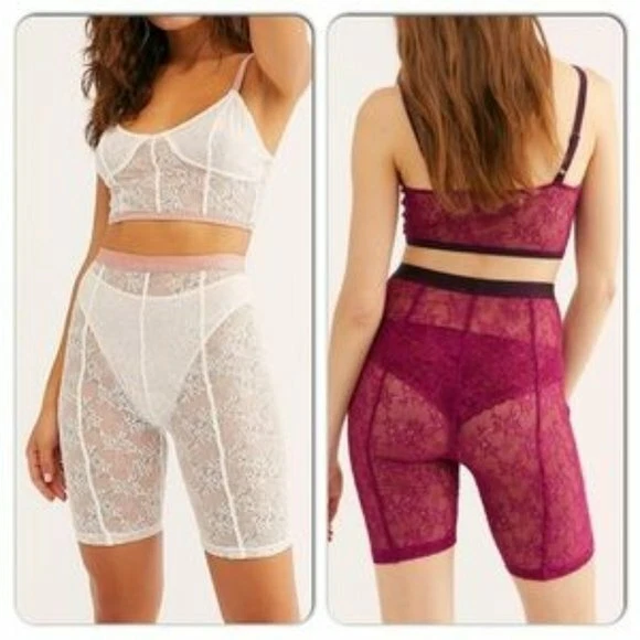 Lace bike shorts top