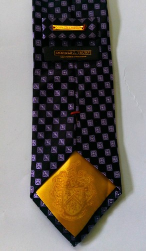 Donald J Trump GEOMETRIC Men's Neck Tie Black and Purple - Picture 6 of 8