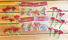 Lot Floral Decorative Red Cranberry Stems Christmas Wreaths DIY Crafts 7 pk of 6