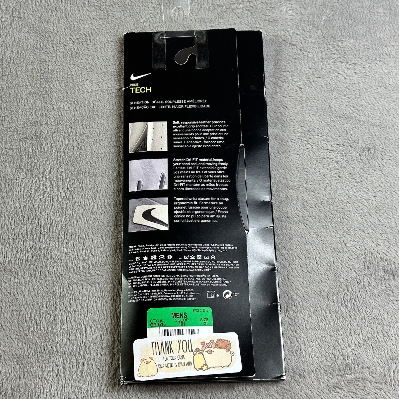 NEW Nike Tech Golf Glove Men XL Left Hand White & Black GG0516 101 NIB Leather