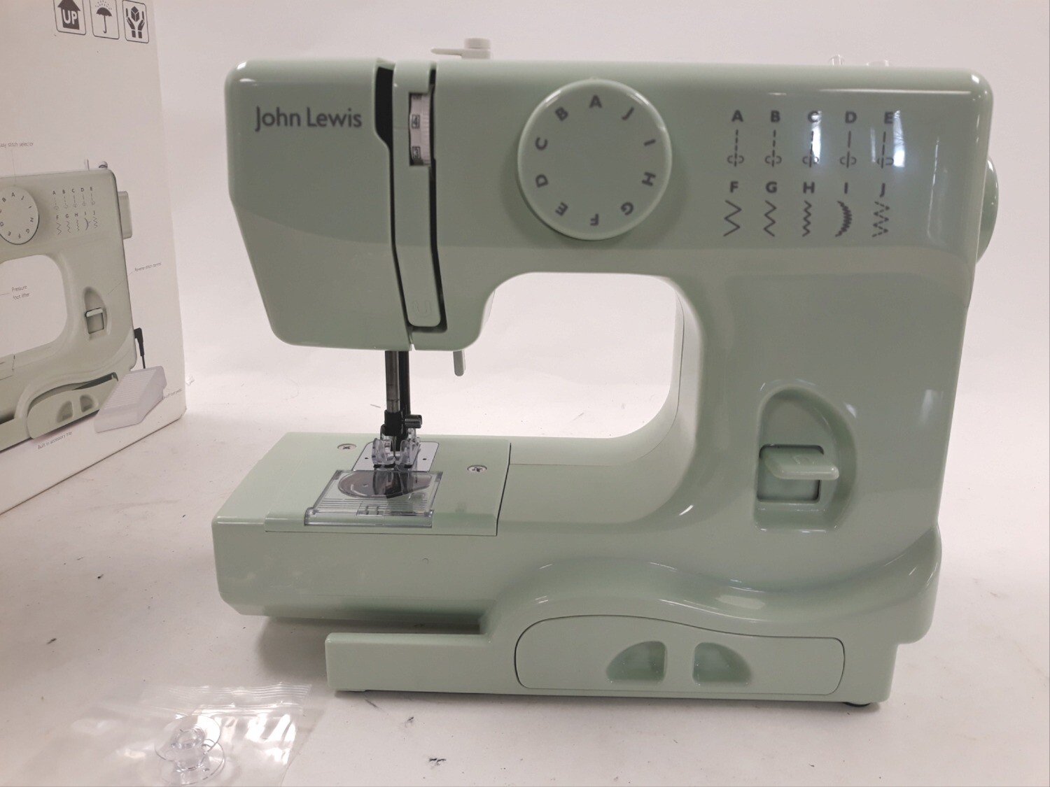 Mini Sewing Machine John Lewis Mint Green Working Boxed Table Top