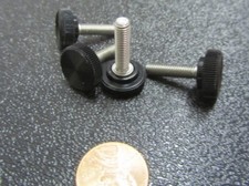 Plastic Black Stainless Thumb Screw, 5/8" Head Dia. x 10-32 x 3/4" Length, 25 Pc
