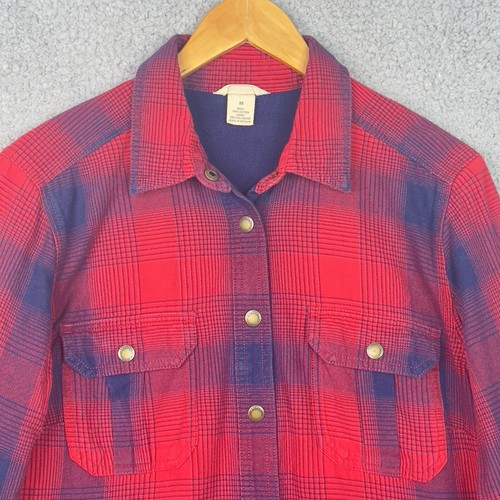Duluth Trading Co Damen Medium rot kariert Flanell gefüttert Hemd Jacke Shacket - Bild 2 von 15