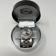 Disney Mickey Mouse Silver Watch with Gems  Link Band By Accutime UNTESTED NIB
