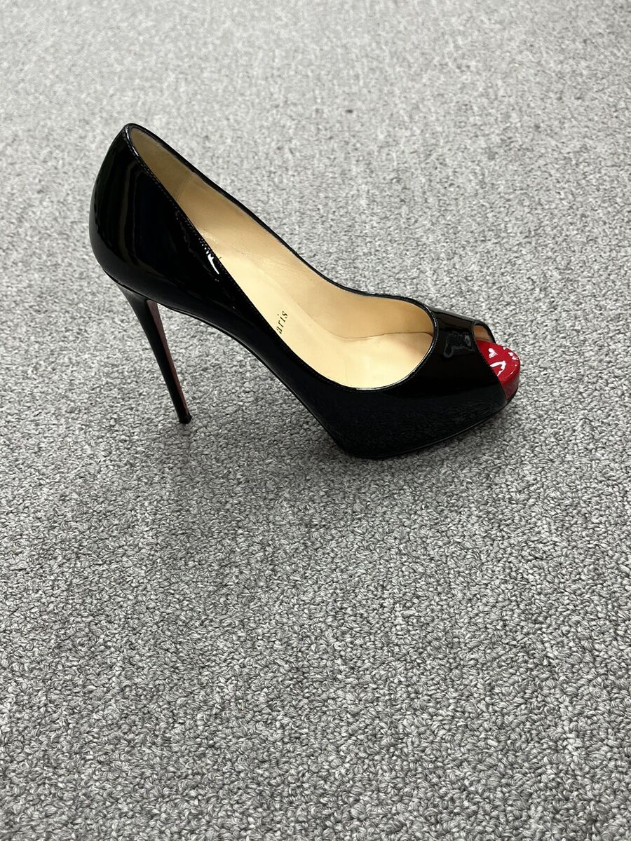Christian Louboutin Very Prive 120 Black Patent Leather Christian Louboutin Very Prive 120 Black Patent Leather