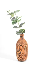 Dry Flower Wood Vase Reclaimed Raw Wood Farmhouse Rustic 7 5/8"