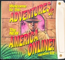 "Indiana Jones" America Online Collectible / Install Disc, AOL CD Set, ver3.0!