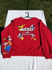 DISNEY BRAND MICKEY AND FRIENDS RED PULLOVER SWEATSHIRT YOUTH SIZE L 11-13 