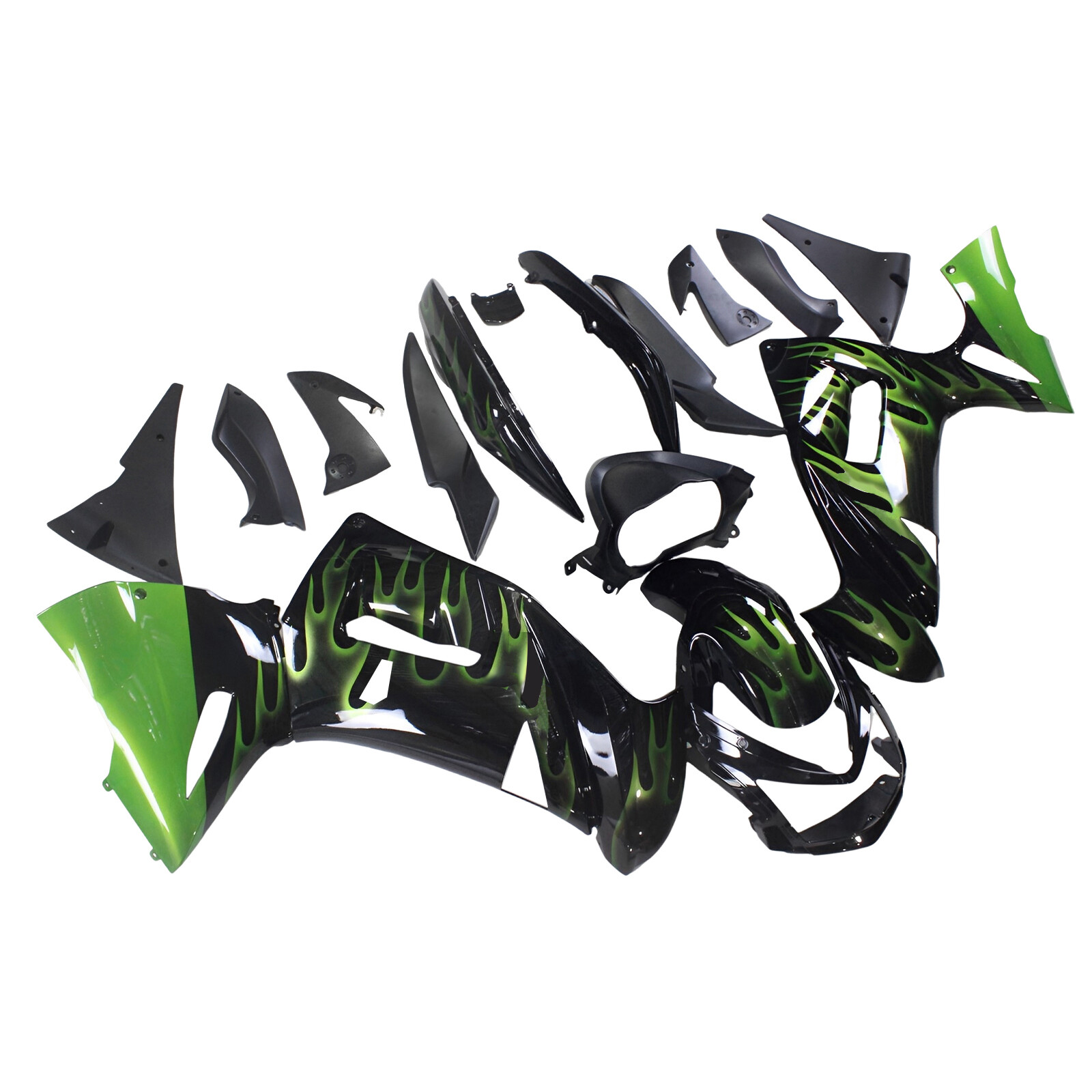 Green Black Fairings for Kawasaki ER-6F Ninja 650r 2006 2007 2008 ABS Bodywork