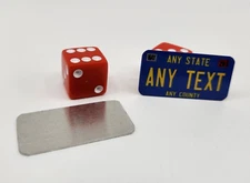 BLUE LICENSE PLATE SET FOR 1/10 SCALE RC CAR *CUSTOM TEXT* radio control car,