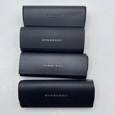 Lot Of 4 BURBERRY Sunglasses Hard Shell Case Black Leather Size M Authentic