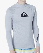 Quiksilver All Time LS Rash Guard - Sleet Heather - New