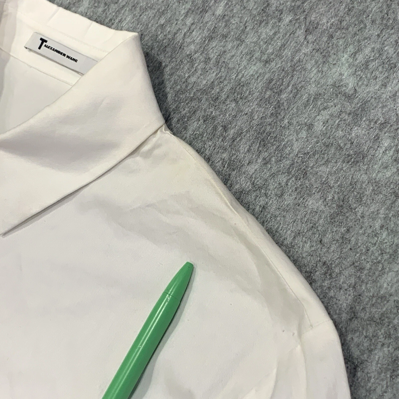 Abito camicia donna T Alexander Wang con colletto e bottoni tasche anteriori Taglia 2