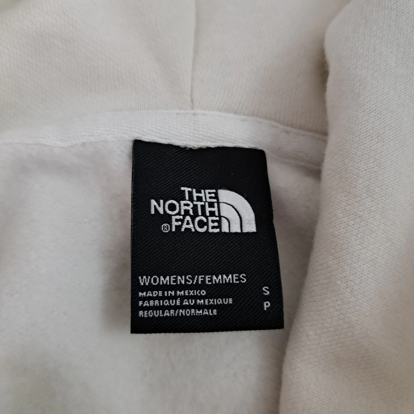 OFF WHITE Felpa con cappuccio North Face donna piccola avorio morbida felpa logo nordico pullover