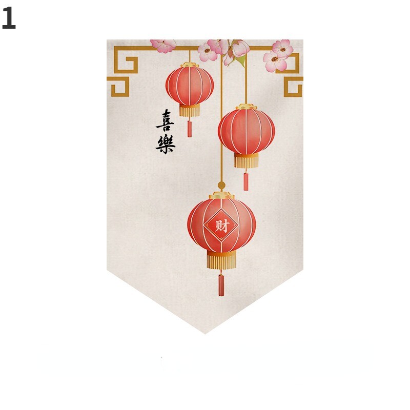 1PC Chinese Small Short Curtain Kitchen Door Hanging Tapestry Flag Window Decors