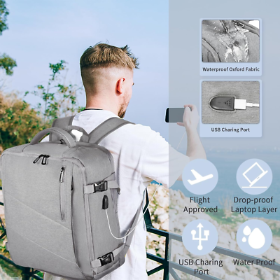 Zaino Da Viaggio Cabina 45x36x20 - Leggero, Capiente E Con Porta USB, Perfetto Per Ryanair Ed Easyjet (Nero)