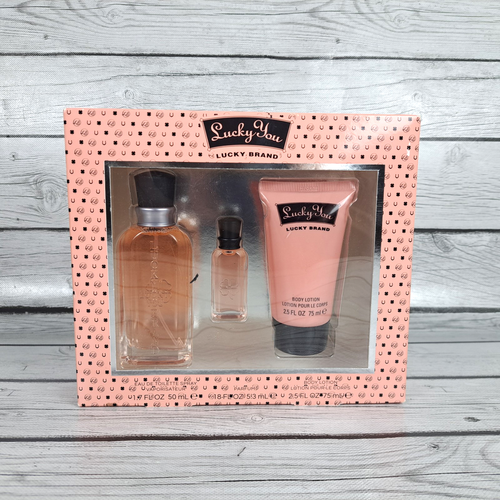 Lucky You By Lucky Brand Women's 3 Piece Gift Set Spray Parfume Lotion NEW