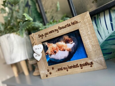 Lieblings-Hello Hardest Goodbye | Hund Katze Pferd | Denkmal | personalisierter Rahmen