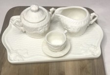 Miniature Porcelain bisque cream  sugar tea set