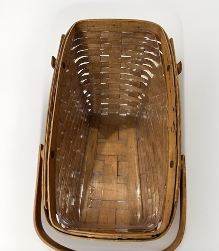 Longaberger Basket Vegetable/Fruit & Liner W/Swing Handles 1992 Medium Size - Picture 7 of 10