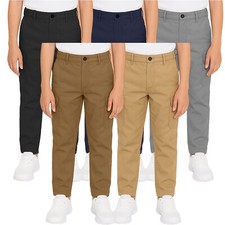 Boy's Everyday Wear Super Stretch Cotton Cargo Pants Size 8-18 New Free Ship