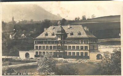 ST Veit Gelchtsgebaud Austria Aerial View 1925 RPPC Real Photo Postcard