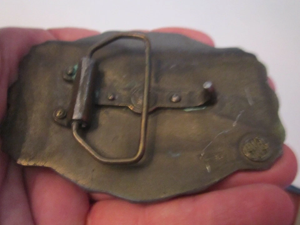 ANTIQUE FOREIGN AND DOMESTIC GOLD DEALERS BELT BUCKLE - HEAVY - GW-14 - Image 3 of 3