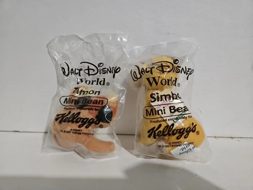 SEALED Disney Lion King Simba & Timon Mini Bean Bag Plush Kellogg’s