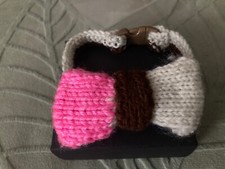 Noeud papillon tricoté main pour chat/petit chien rose/marron/gris