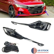 For 2021-2022 Honda Accord Front Bumper Led Fog Light Lamp W Switch Bezel Wires