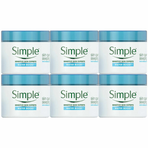 6 x 50ml Simple Water Boost Skin Quench Night Cream for Dehyrdated Skin - Afbeelding 1 van 6