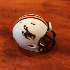 Wyoming Cowboys custom pocket pro helmet (brown facemask)