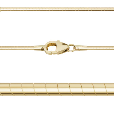 Juwelier Omega Reif Tonda Kette Stärke 1,2 mm Echt Gold 333 Gelbgold 8 Kt