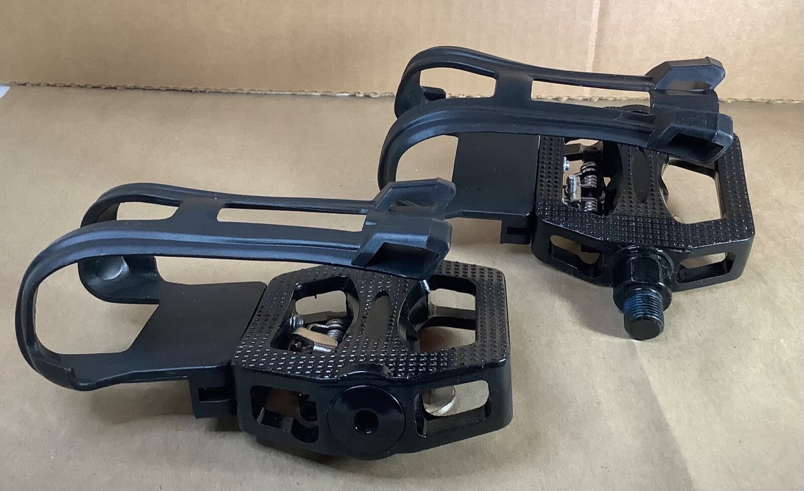 Bike Pedals with Toe Straps Pair eBay