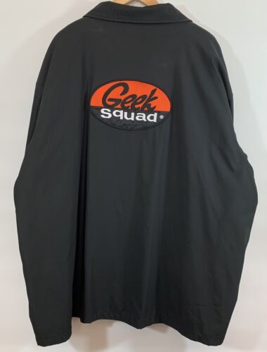 Vintage GEEK SQUAD Men's 3XL 4XL Tall Jacket, Black with Removable Lining - Foto 1 di 8