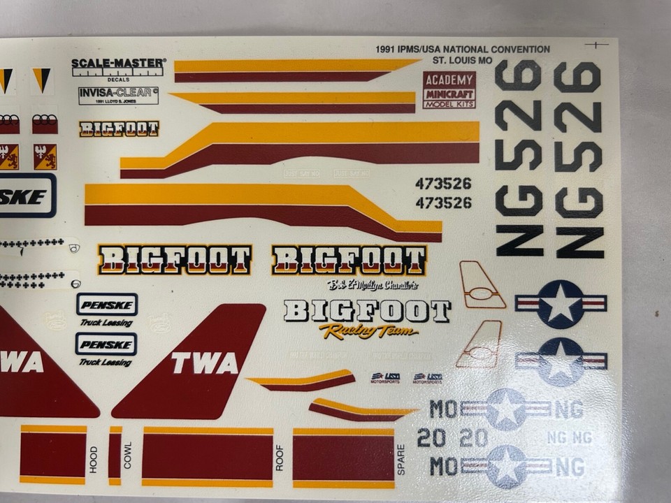 NEW Vtg Scale Master IPMS USA 1991 St. Louis War Model Airplane Decal ...