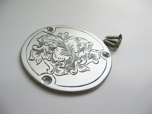 Hand engraved retro leaf pattern aluminum switch cover fits gibson  guitars