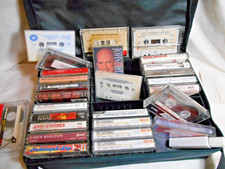 Vintage Mixed Lot Cassette Tapes Gospel Christian Singing Preaching Storage Case