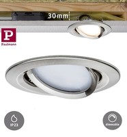 Paulmann Einbauleuchte Nova Plus Coin Dimmbar Eisen GebüRst. 6W Schwenkbar Ip23