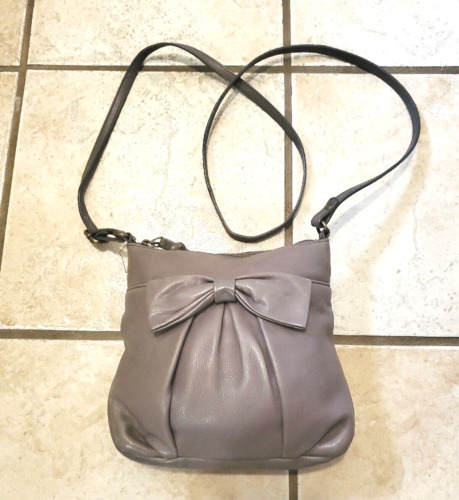 Isabella Fiore Taupe Gray Leather W/Emerald Lining