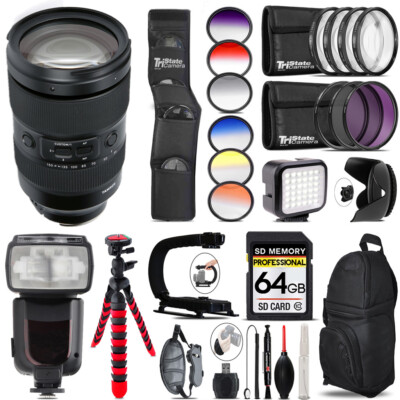 Tamron 35-150mm f/2-2.8 Di III VXD Lens for Sony E + LED Light -64GB Kit Bundle
