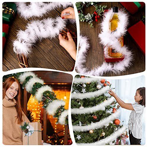 Feather Boas Marabou Feather Boa Natural Feathers Garland Fur 17.5 Yard White - Picture 7 of 7