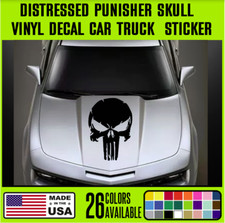 12 To 30 Large Distressed Punisher Skull Decal Sticker Vinyl Car Truck - Sk8 12 To 30 Large Distressed Punisher Skull Decal Sticker Vinyl Car Truck - Sk8