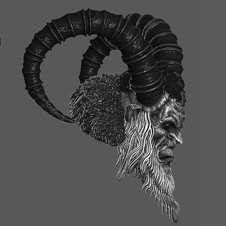 Krampus Christmas Demon v3 custom head for Mythic Legions & other figures